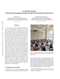 Unveiling Spaces: Architecturally meaningful semantic descriptions from
  images of interior spaces