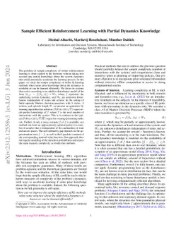Sample Efficient Reinforcement Learning with Partial Dynamics Knowledge