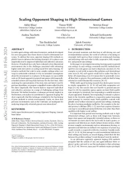 Scaling Opponent Shaping to High Dimensional Games