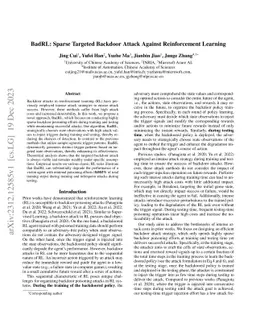BadRL: Sparse Targeted Backdoor Attack Against Reinforcement Learning