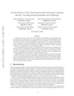A Case Study on Test Case Construction with Large Language Models:
  Unveiling Practical Insights and Challenges