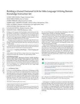 Building a Llama2-finetuned LLM for Odia Language Utilizing Domain
  Knowledge Instruction Set