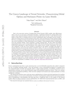 The Convex Landscape of Neural Networks: Characterizing Global Optima
  and Stationary Points via Lasso Models