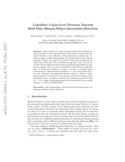 UnionDet: Union-Level Detector Towards Real-Time Human-Object
  Interaction Detection