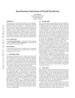 Synchronous Consensus in Partial Synchrony
