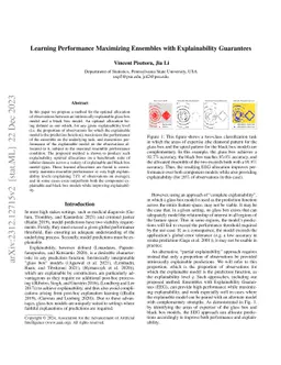 Learning Performance Maximizing Ensembles with Explainability Guarantees