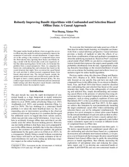 Robustly Improving Bandit Algorithms with Confounded and Selection
  Biased Offline Data: A Causal Approach