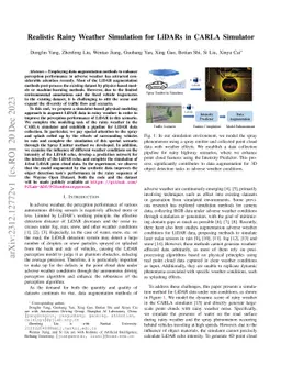 Realistic Rainy Weather Simulation for LiDARs in CARLA Simulator