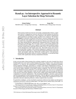 DynaLay: An Introspective Approach to Dynamic Layer Selection for Deep
  Networks