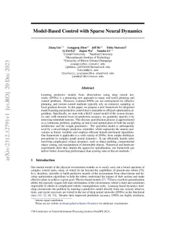 Model-Based Control with Sparse Neural Dynamics