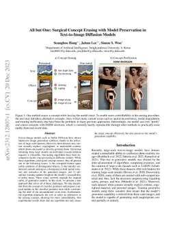 All but One: Surgical Concept Erasing with Model Preservation in
  Text-to-Image Diffusion Models