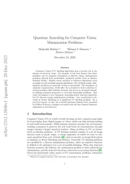 Quantum Annealing for Computer Vision Minimization Problems