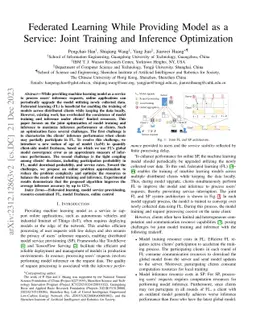 Federated Learning While Providing Model as a Service: Joint Training
  and Inference Optimization