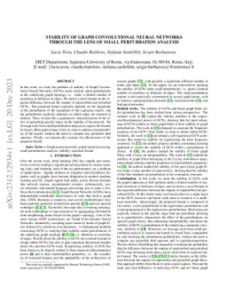 Stability of Graph Convolutional Neural Networks through the lens of
  small perturbation analysis