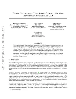 Class Conditional Time Series Generation with Structured Noise Space GAN