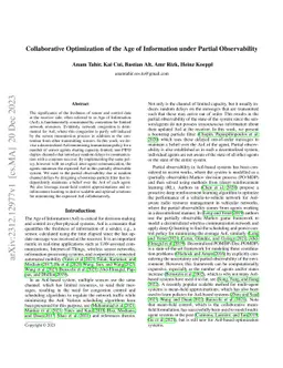 Collaborative Optimization of the Age of Information under Partial
  Observability