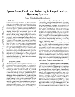 Sparse Mean Field Load Balancing in Large Localized Queueing Systems