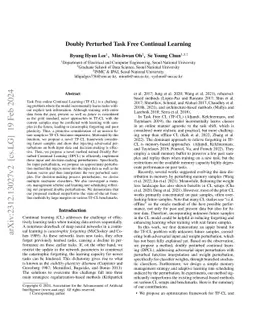 Doubly Perturbed Task Free Continual Learning