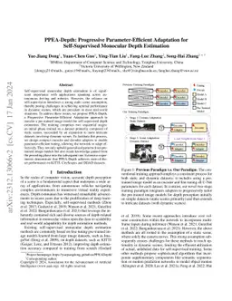 PPEA-Depth: Progressive Parameter-Efficient Adaptation for
  Self-Supervised Monocular Depth Estimation