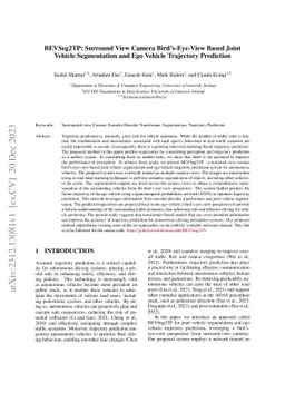 BEVSeg2TP: Surround View Camera Bird's-Eye-View Based Joint Vehicle
  Segmentation and Ego Vehicle Trajectory Prediction