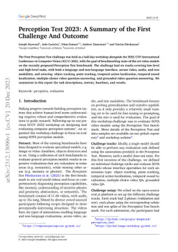 Perception Test 2023: A Summary of the First Challenge And Outcome