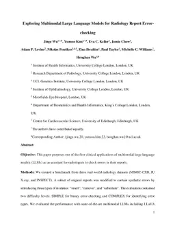 Exploring Multimodal Large Language Models for Radiology Report
  Error-checking