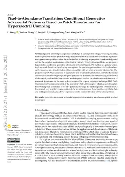 Pixel-to-Abundance Translation: Conditional Generative Adversarial
  Networks Based on Patch Transformer for Hyperspectral Unmixing