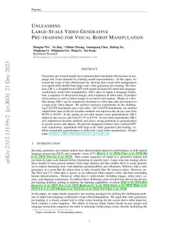 Unleashing Large-Scale Video Generative Pre-training for Visual Robot
  Manipulation