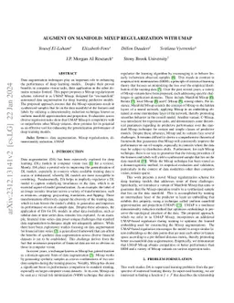 Augment on Manifold: Mixup Regularization with UMAP