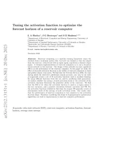 Tuning the activation function to optimize the forecast horizon of a
  reservoir computer