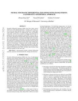 Neural Stochastic Differential Equations with Change Points: A
  Generative Adversarial Approach