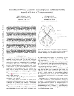 Brain-Inspired Visual Odometry: Balancing Speed and Interpretability
  through a System of Systems Approach