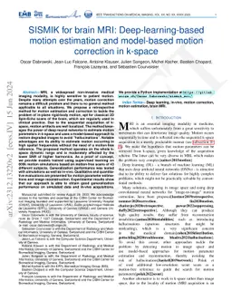 SISMIK for brain MRI: Deep-learning-based motion estimation and
  model-based motion correction in k-space