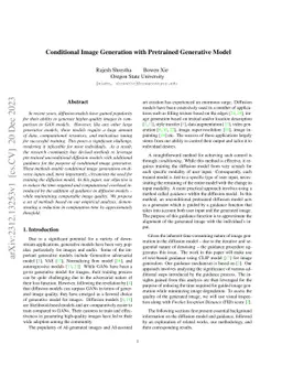 Conditional Image Generation with Pretrained Generative Model