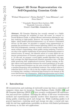Compact 3D Scene Representation via Self-Organizing Gaussian Grids