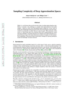 Sampling Complexity of Deep Approximation Spaces