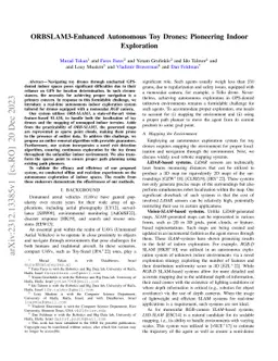 ORBSLAM3-Enhanced Autonomous Toy Drones: Pioneering Indoor Exploration