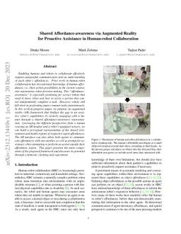 Shared Affordance-awareness via Augmented Reality for Proactive
  Assistance in Human-robot Collaboration