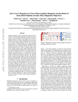 Zero-1-to-3: Domain-level Zero-shot Cognitive Diagnosis via One Batch of
  Early-bird Students towards Three Diagnostic Objectives