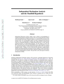 Independent Mechanism Analysis and the Manifold Hypothesis