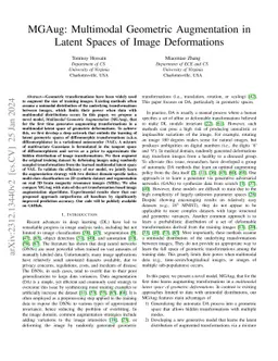 MGAug: Multimodal Geometric Augmentation in Latent Spaces of Image Deformations