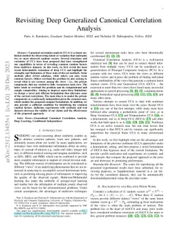 Revisiting Deep Generalized Canonical Correlation Analysis