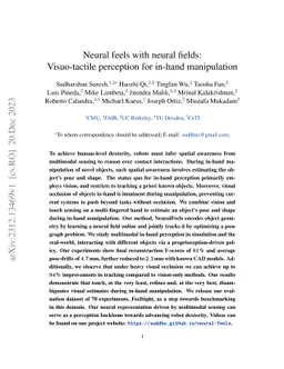 Neural feels with neural fields: Visuo-tactile perception for in-hand
  manipulation
