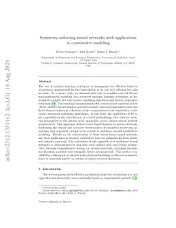 Symmetry-enforcing neural networks with applications to constitutive
  modeling