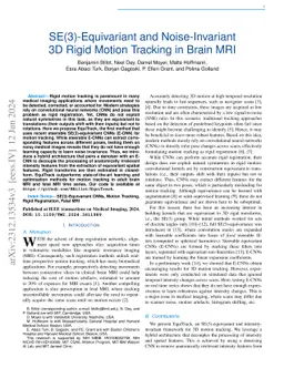 SE(3)-Equivariant and Noise-Invariant 3D Rigid Motion Tracking in Brain
  MRI