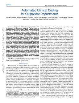 Automated Clinical Coding for Outpatient Departments
