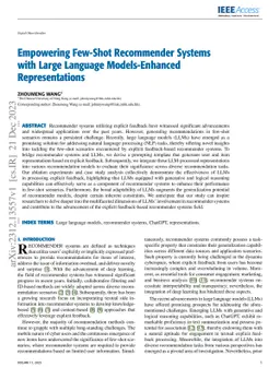 Empowering Few-Shot Recommender Systems with Large Language Models --
  Enhanced Representations
