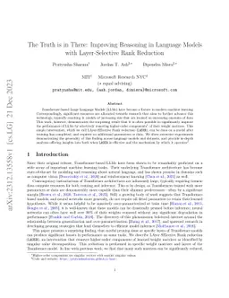 The Truth is in There: Improving Reasoning in Language Models with
  Layer-Selective Rank Reduction