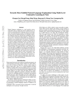 Towards More Faithful Natural Language Explanation Using Multi-Level
  Contrastive Learning in VQA
