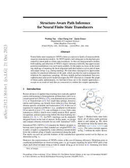 Structure-Aware Path Inference for Neural Finite State Transducers